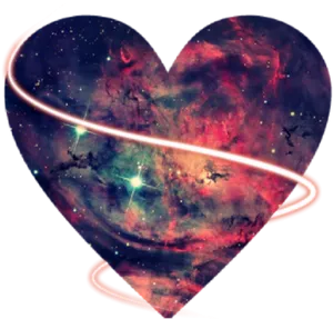 Cosmic Heart Nebula Galaxy PNG Image