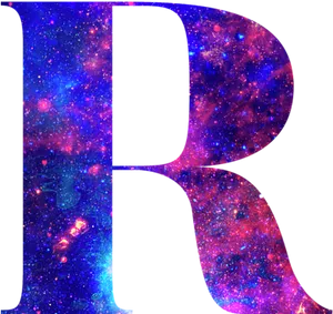 Cosmic Letter R Design PNG Image