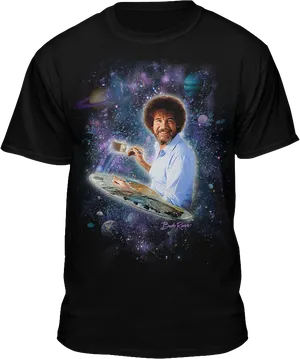 Cosmic Painter T Shirt Design PNG Image