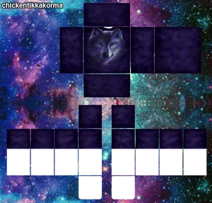 Cosmic Wolf Roblox Shirt Template PNG Image