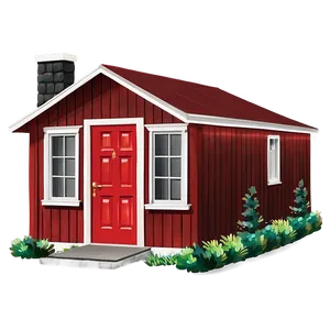 Cottage With A Red Door Png Blp18 PNG Image