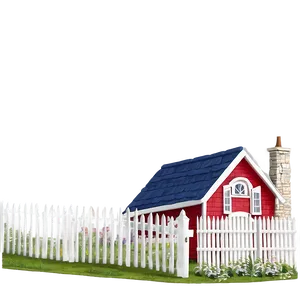 Cottage With Picket Fence Png Lcd PNG Image