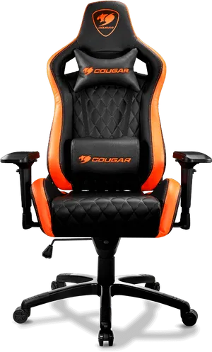 Cougar Gaming Chair Black Orange PNG Image