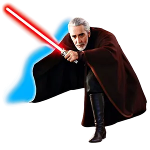 Count Dooku With Red Lightsaber Png Eqb21 PNG Image