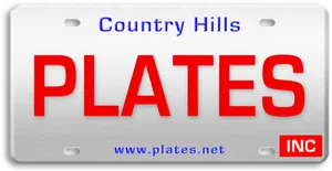 Country Hills Plates License Plate Mockup PNG Image