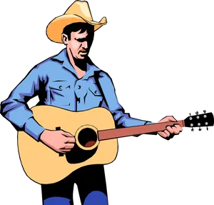 Country Musician Playing Guitar.png PNG Image