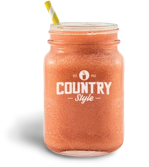 Country Style Smoothiein Mason Jar PNG Image