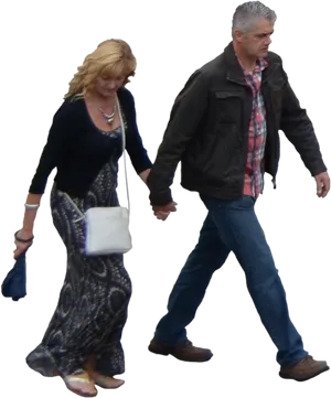 Couple_ Holding_ Hands_ Walking PNG Image