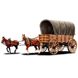 Covered Wagon Journey Artwork Png Tlv57 PNG Image