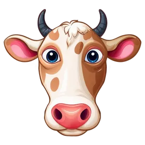 Cow Face Cute Clipart Png Vdu15 PNG Image