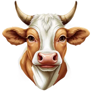 Cow Face Illustration Png Fjr PNG Image