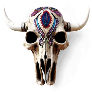 Cow Skull With Feathers Png 06132024 PNG Image