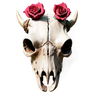 Cow Skull With Roses Png Hmf PNG Image