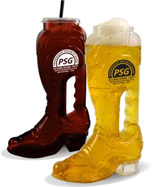 Cowboy Boot Drinkware Set PNG Image