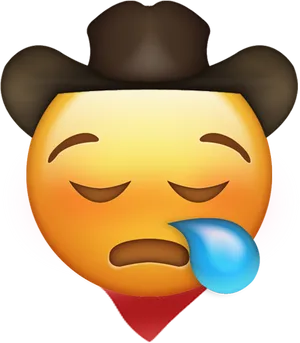 Cowboy Hat Face Emoji PNG Image