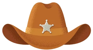 Cowboy Hatwith Star Badge PNG Image