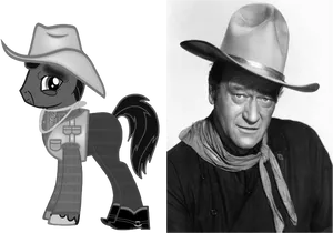 Cowboy Themed Character Comparison PNG Image