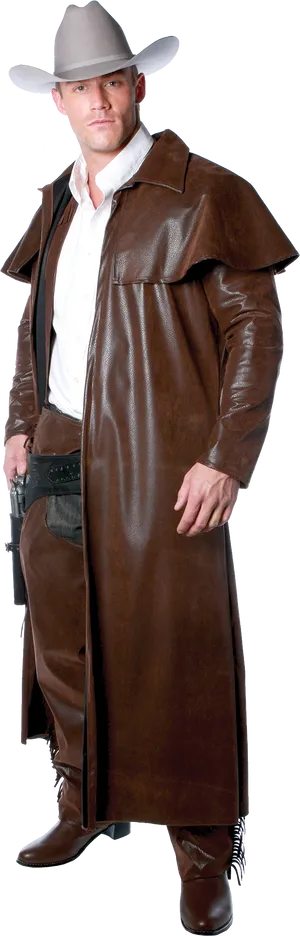 Cowboyin Brown Duster Coat PNG Image