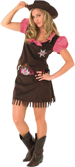 Cowgirl Costume Western Theme Outfit PNG Image