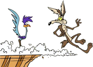 Coyote Roadrunner Cliff Chase PNG Image