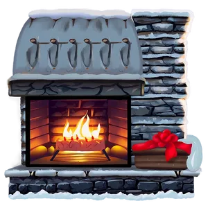 Cozy Christmas Eve Fireplace Png 06252024 PNG Image