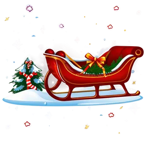 Cozy Christmas Sleigh Scene Png Cso PNG Image