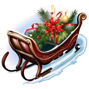 Cozy Christmas Sleigh Scene Png Kfu33 PNG Image