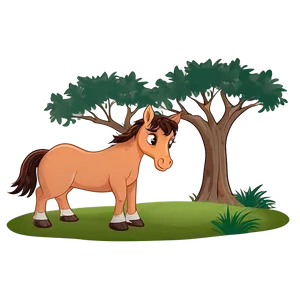 Cozy Horse Cartoon Png Jch PNG Image