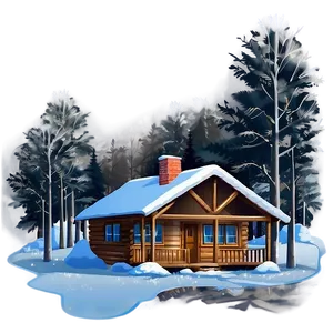 Cozy Winter Cabin Illustration Png Ibn6 PNG Image