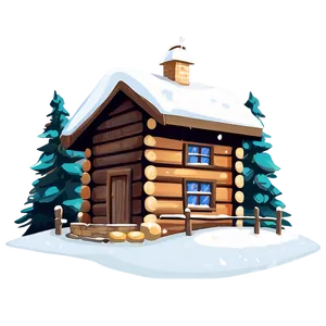Cozy Winter Cabin Illustration Png Jpi5 PNG Image