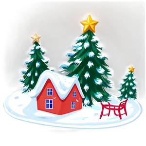 Cozy Xmas Tree Scene Png 94 PNG Image