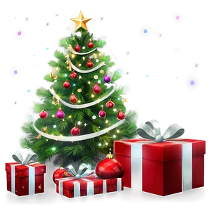 Cozy Xmas Tree Scene Png Wsq PNG Image