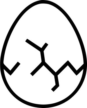 Cracked Egg Outline Vector PNG Image