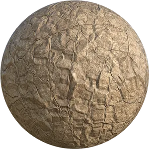 Cracked Paper Texture Sphere PNG Image