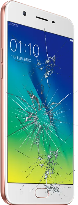 Cracked Smartphone Screen PNG Image