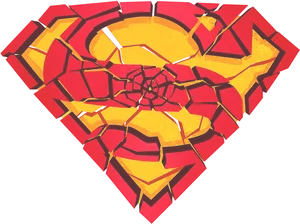 Cracked_ Superman_ Logo_ Artwork PNG Image