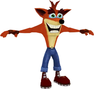 Crash Bandicoot Character Pose PNG Image