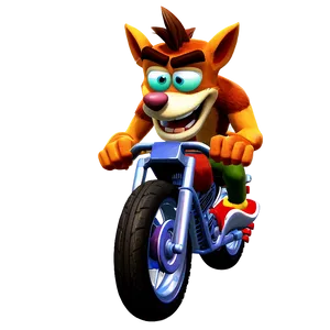 Crash Bandicoot On Motorcycle Png 05212024 PNG Image