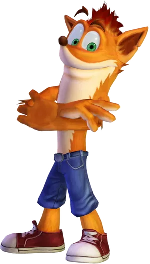 Crash Bandicoot Standing Pose PNG Image