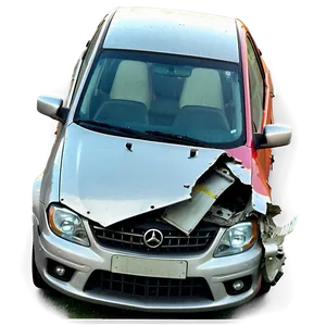 Crashed Car Front View Png Ldk PNG Image