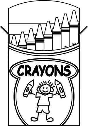 Crayon Box Coloring Page PNG Image