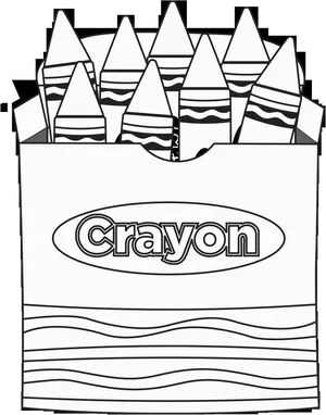 Crayon Box Coloring Page PNG Image