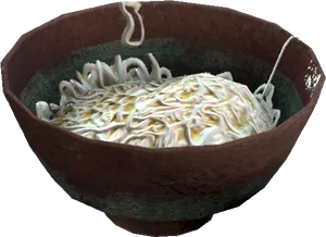 Creamy Noodle Soup Bowl PNG Image