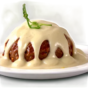 Creamy Sauce Meatballs Dish PNG Image