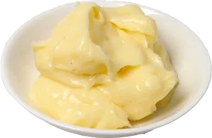 Creamy Vanilla Custardin Bowl PNG Image