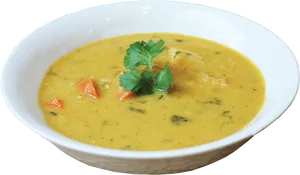 Creamy Vegetable Soup Bowl PNG Image