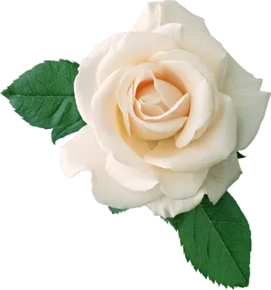 Creamy White Rose Black Background PNG Image