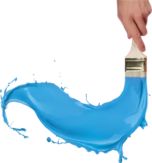 Creative Blue Paint Brush Stroke PNG Image