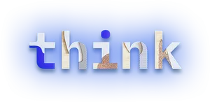 Creative Think Text Graphic PNG Image