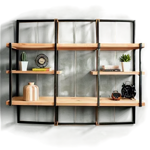 Creative Wood Shelf Setups Png 06272024 PNG Image